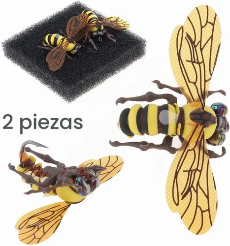 Vista 2 de 2 señuelos de pesca con mosca de abeja, señuelos de pesca de trucha de abejorro, pesca con mosca