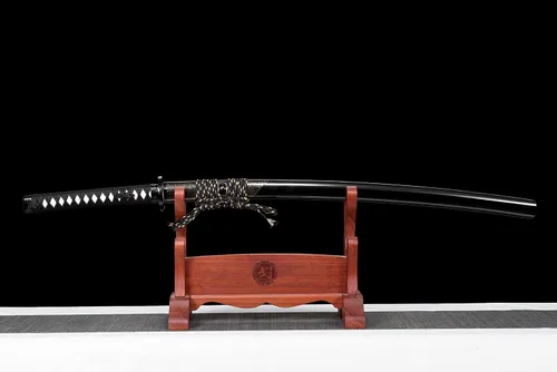 Vista 2 de JIHPEN sword, Katana de espiga completa de 41 pulgadas, espada samurai hecha a mano, auténtica espada japonesa T10 de arcilla plegada, espadas