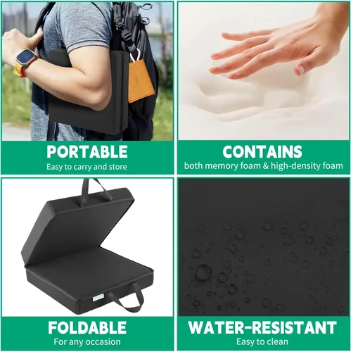 Vista 3 de Cojín de rodilla impermeable plegable grueso para yoga