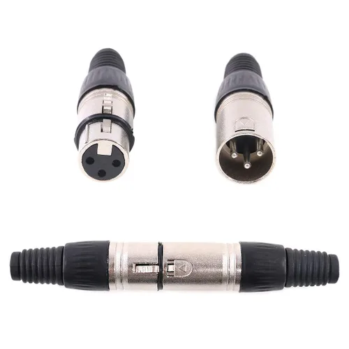 Vista 5 de Glarks Paquete de 20 conectores XLR de 3 pines macho/hembra, micrófono de audio, conector de enchufe de audio, carcasa plateada negra