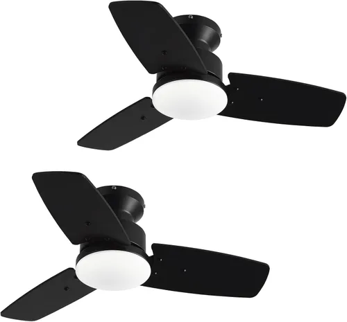 Vista 18 de Conciseer - Ventiladores de techo de 30 pulgadas con luces y control remoto, para dormitorio, sala de estar, oficina, montaje empotrado, 3CCT