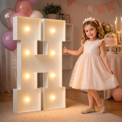 Vista 58 de imprsv Letras iluminadas grandes de 3 pies, letras iluminadas de marquesina para fiesta de cumpleaños (3 pies, letra y )
