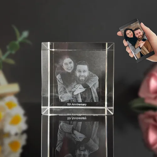 Vista 14 de Foto de cristal 3D, marco de fotos de cristal personalizado, grabado personalizado con tu propia foto, regalo personalizado de Navidad, papá