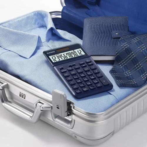 Vista 2 de Casio JF-S200-NY-N - Calculadora elegante, azul marino, 12 dígitos, solo tipo
