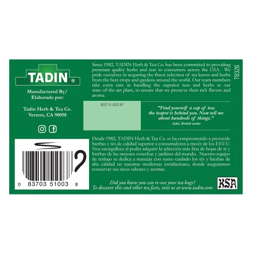 Vista 5 de Tadin Té de hierbas Boldo. Sin cafeína. 24 bolsas de té. 1.18 oz. Paquete de 3