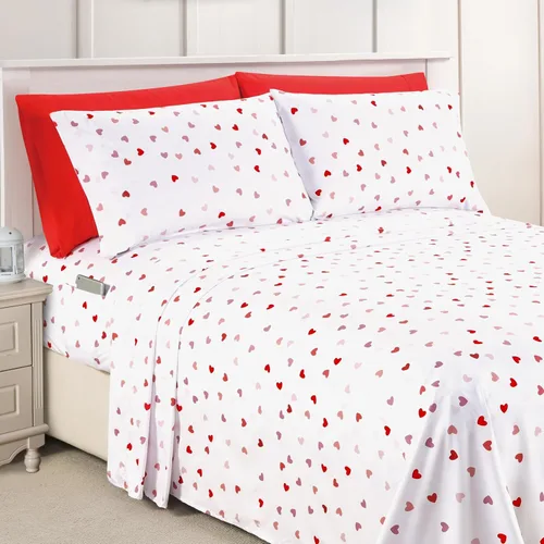 Vista 31 de Elegant Comfort - Juego de sábanas de 4 piezas, microfibra de 1500 hilos de calidad egipcia de lujo resistente a las arrugas, rayas estilo damasco