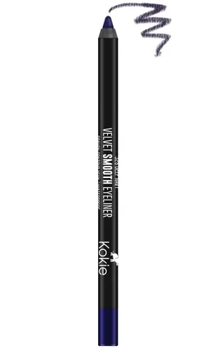 Vista 7 de Kokie Cosmetics Lápiz delineador de ojos impermeable de terciopelo suave, azul brillante, 0.042 onzas