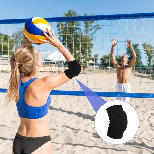Vista 5 de 1 par de coderas de voleibol, almohadillas protectoras para coderas, protector de codo, protector de brazo de fitness, compresión transpirable