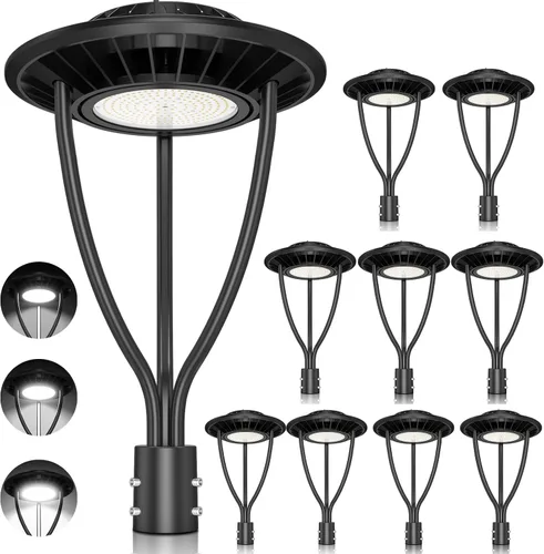 Vista 12 de ADUB Luces LED de poste de 60 W, 48 W, 36 W, potencia ajustable, DLC ETL 5000 K, luz LED superior con fotocélula IP65, luces de poste