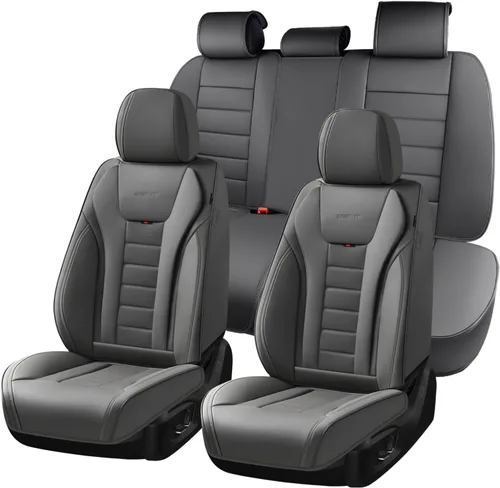 Vista 38 de Coverado Juego completo de fundas de asiento de automóvil, protector impermeable para asiento de automóvil, cojín de asiento de cuero, fundas