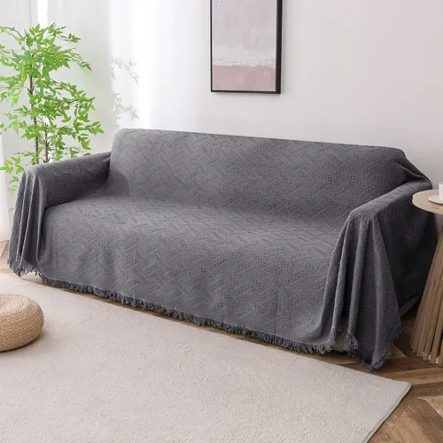 Vista 27 de Turquoize - Funda para sofá de algodón de color gris, protector para sofá, funda para sofás, fundas para sofá seccional lavables para perros