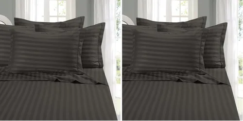 Vista 14 de Elegant Comfort - Juego de sábanas de 4 piezas, microfibra de 1500 hilos de calidad egipcia de lujo resistente a las arrugas, rayas estilo damasco