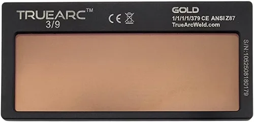 Vista 3 de Lente de Soldadura de Oscurecimiento Automático Dorado – Filtro Dorado de Color Verdadero – Se Adapta a Cascos de Soldadura de 2" x 4-1/4" – Tono 9