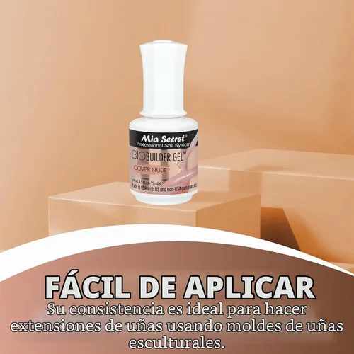 Vista 4 de Mia Secret Professional Nail System Bio Builder Gel Polish - 0.5 onzas líquidas (cubierta nude)