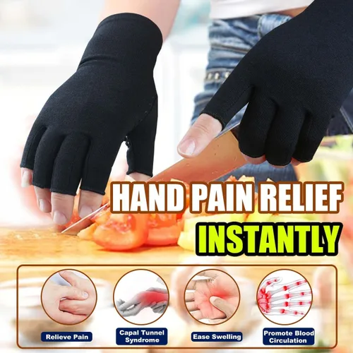 Vista 2 de 2 pares de guantes de artritis, guantes de compresión para mujeres y hombres, aliviar la artritis, reumatoides, osteoartritis, dolor del túnel