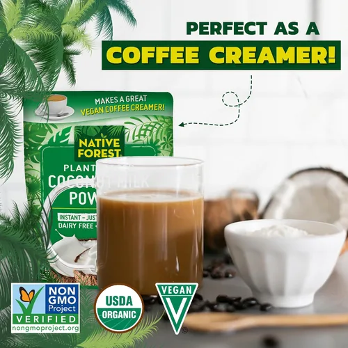 Vista 3 de Native Forest - Leche de coco en polvo, bolsas de 5.25 onzas (paquete de 6) Crema en polvo vegana de coco, sin gluten