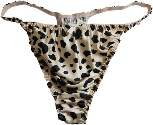 Vista 2 de 8 piezas de tangas de seda para mujer, tangas sexis con tanga en T, parte trasera en T, bikini de satén, ropa interior de flores S-XXL