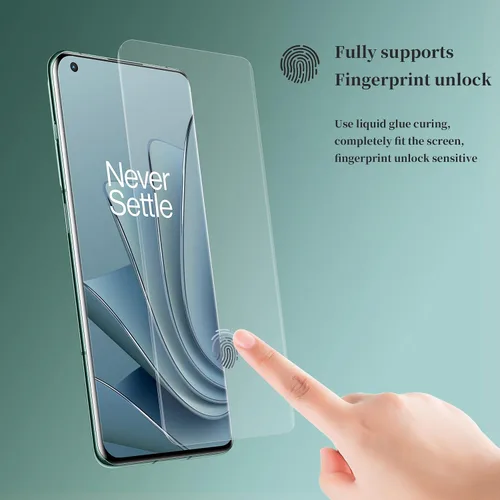 Vista 3 de Protector de pantalla para OnePlus 10 Pro 5G, vidrio templado 9H, resistente a los arañazos, soporte ultrasónico de huellas dactilares, curvado 3D