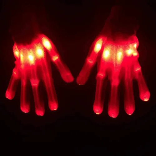 Vista 5 de Guantes de mano de esqueleto iluminados, modos de ajuste, guantes LED, nuevos divertidos y geniales recuerdos de fiesta, juguetes geniales, regalos