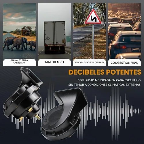 Vista 4 de FARBIN Bocina compacta para motocicleta de 12 V, bocinas de tono Daul súper