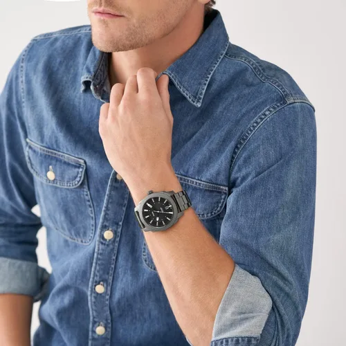 Vista 4 de Fossil Machine - Reloj cronógrafo de cuarzo con caja de acero inoxidable para hombre