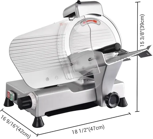 Vista 8 de WeChef Cortador de carne comercial de 10 '' 240 W eléctrico Deli Slicer Queso Cortador de alimentos Hoja de acero inoxidable para tienda restaurante