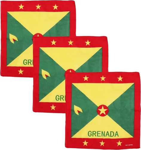 Vista 22 de Motique Accessories Juego de 3 bandanas grandes de algodón - Banderas del Caribe