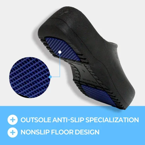 Vista 5 de Safty - Zuecos unisex para hombres o mujeres, impermeables, acolchados, antideslizantes, de poliuretano, para cocinar, enfermería, trabajo