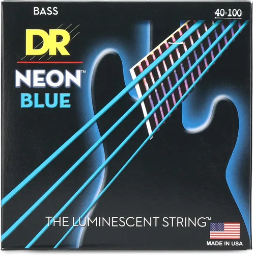 Vista 5 de DR Strings NEON - Cuerdas para bajo eléctrico, 0.045-.105, medianas, color rojo