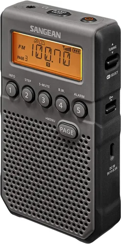 Vista 3 de Sangean DT-800BK Radio de bolsillo de alerta meteorológica AM/FM/NOAA, color negro