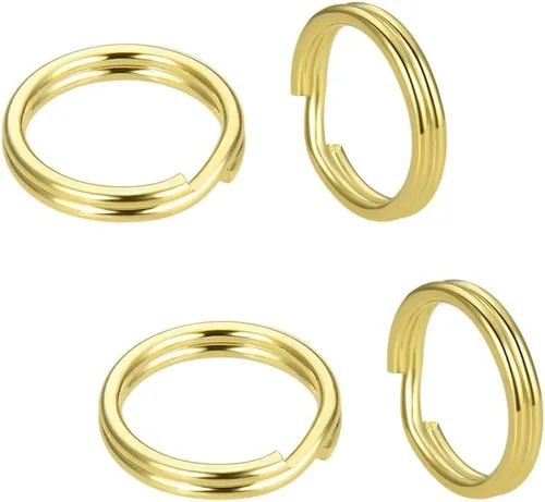 Vista 5 de 10 piezas Adabele Real 1/20 14K chapado en oro de 0.205 in anillo de salto dividido redondo abierto conector no se deslustra