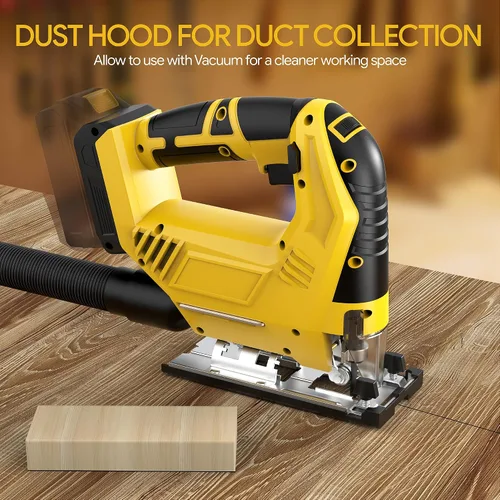 Vista 8 de Sierra de calar inalámbrica compatible con batería Dewalt de 20 V Max (sin batería), sin escobillas, velocidad variable, cortes biselados de 45°, 3