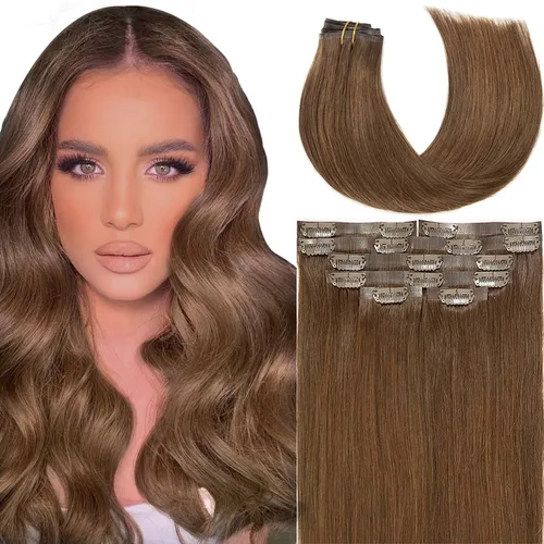 Vista 13 de Lacer Extensiones de cabello humano Remy sin costuras, color negro #1, ultra fino, doble trama de poliuretano, invisible, 7 unidades, 4.33 oz