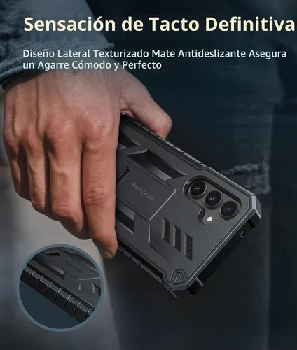 Vista 6 de FNTCASE para Samsung Galaxy S23-FE Funda: Funda protectora dura de grado militar con atril Protector de pantalla Funda protectora a prueba
