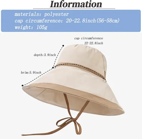 Vista 9 de Sombrero de pesca de playa de ala ancha plegable con protección UV para mujer