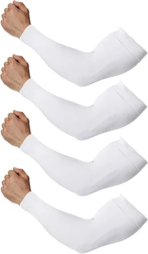 Vista 16 de 4 pares de mangas de brazo para hombres y mujeres - para cubrir tatuajes - manga deportiva refrescante para baloncesto, golf, fútbol