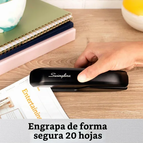 Vista 2 de Swingline grapadora estándar, versión eco, capacidad para 15 hojas., Negro