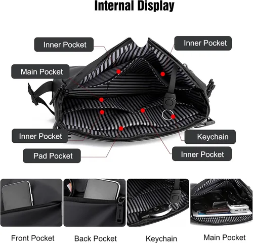 Vista 4 de FANDARE Men Shoulder Bag Crossbody Bag Crossbody Messenger Bag