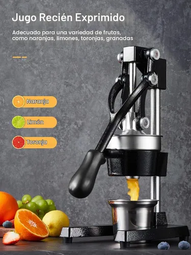 Vista 2 de FOHERE Exprimidor de Jugo de Naranja, Exprimidor de Limón de Hierro Fundido, Exprimidor de Cítricos Comercial Manual para Naranja, Limón, Granada