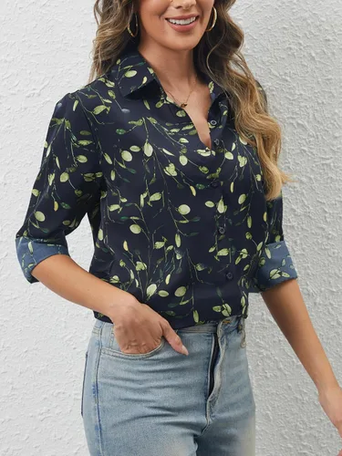 Vista 3 de Camisas de manga larga con botones para mujer, básicas, clásicas, suaves, con cuello a la moda, elegantes y casuales