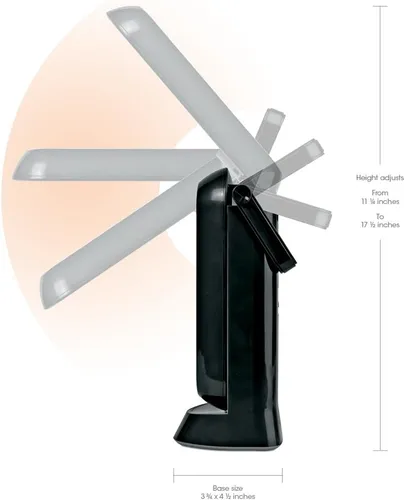 Vista 3 de OttLite Lámpara de Tarea Plegable, Negro – Pantalla Multi-Posición, Diseño Plegable, Mango Portátil, Bajo Calor, Iluminación de Bajo Resplandor, Se