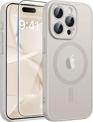 Vista 16 de FNTCASE - Funda para iPhone 16 Pro: magnética, mate, translúcida, de grado militar, protectora contra caídas, resistente, fina, duradera y a prueba