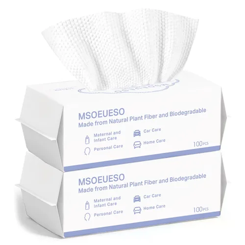 Vista 8 de MSOEUESO - Toalla facial desechable, pañuelos faciales de algodón, paños secos para la cara, toallitas faciales gruesas, toallitas removedoras