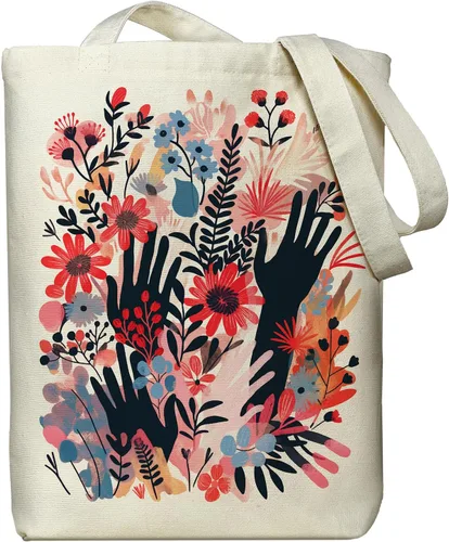Vista 9 de itgowisa Bolsa de lona reutilizable con cremallera y asas, bolsillo grueso, para compras, compras, playa, regalo Adoptdontshop