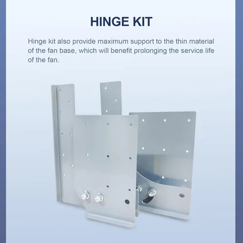 Vista 7 de Kit de bisagras de 11.8 x 9.6 pulgadas para ventilador de campana de restaurante, resistente, acero galvanizado, pintado, gris