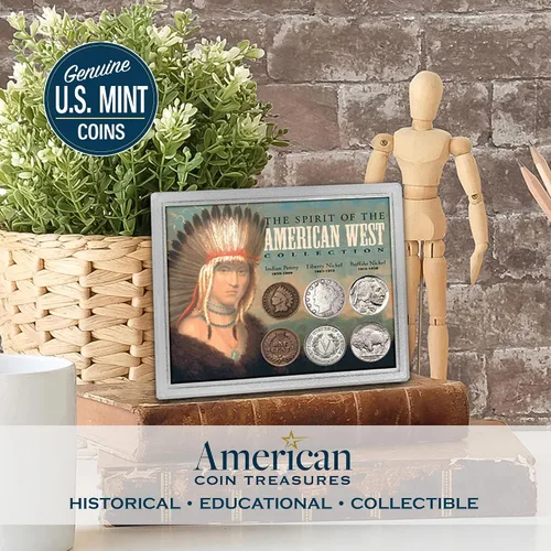Vista 2 de American Coin Treasures Colección de Monedas de Un Centavo y de Cinco Centavos del Espíritu del Oeste Americano, Estuche de Acrílico Protector