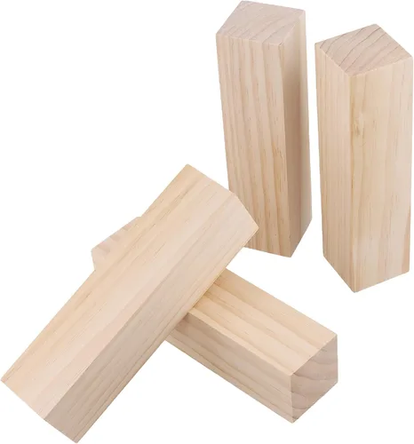 Vista 5 de SHEUTSAN 12 bloques de tallado de tilo de 8 x 2 x 2 pulgadas, bloques de tallado de madera sin terminar para carpintería, decoración del hogar