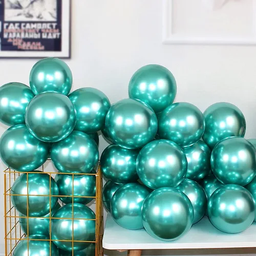 Vista 17 de 100 globos metálicos cromados negros de látex de 12 pulgadas, globos gruesos brillantes para decoración de fiestas