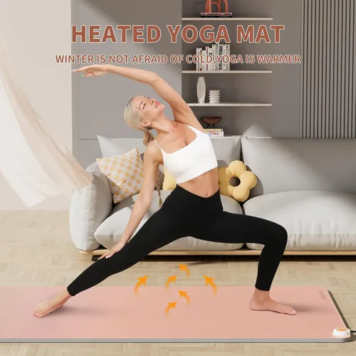 Vista 2 de Esterilla de yoga con calefacción, almohadilla de yoga cálida, alfombrilla de fitness más cómoda en invierno, yoga y meditación