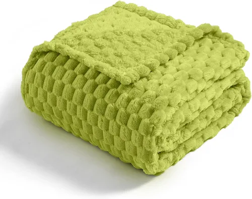 Vista 7 de Vessia - Manta de forro polar de franela (50x70 pulgadas), manta 3D de jacquard negra, esponjosa y cálida para sofá, sillón, cama, silla, 300GSM